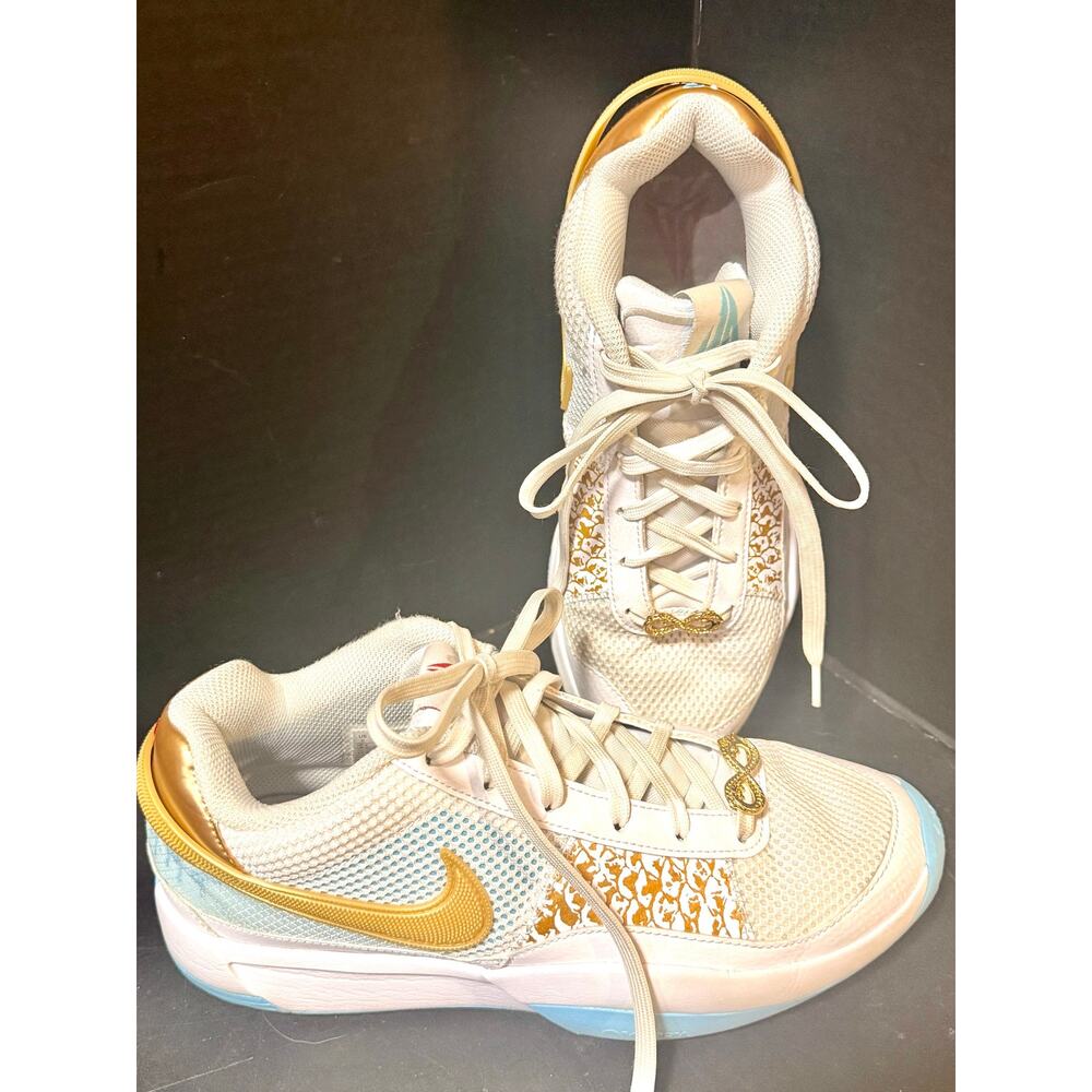 Nike Ja 1 "Chinese New Year" sneakers in white with metallic gold size 9 men’s